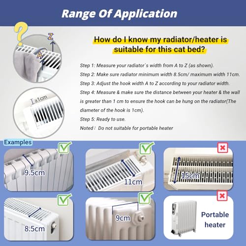 Hamac confortable pour chat de grande taille avec support radiateur réglable et déhoussable
