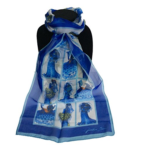 'Inspirations' Sheer Scarf by Jonathan Green (Blue)