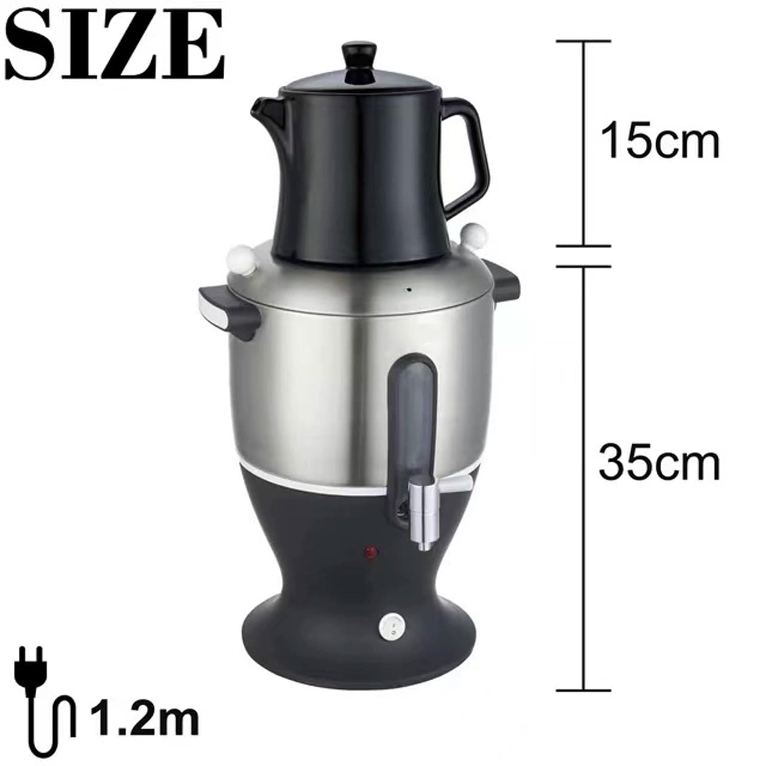 tè Produttore Elettrico - in Acciaio Inossidabile da 1500 W Double Phot Bollettle & Infuser - 6L Samovar con Manutenzione Calda per Il tè - Electric Tea Maker