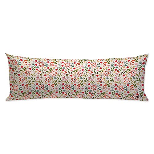 Boho Floral Body Pillow Cover Vintage Chic Farmhouse Rustic Pastoral Pillowcase With Zipper For Home Couch Sofa Bedding Decorative 20X54 Inch #TOP6