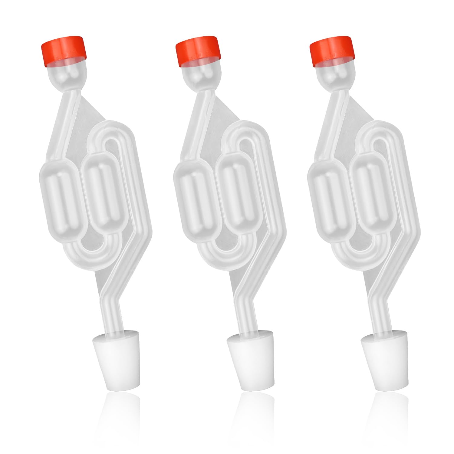 3 pieces Clear Wine Making Equipment, Airlock, Air Lock for Brewing with Fermentation Stopper, for Brewing Beer, Wine, Making Sauerkraut and Fermenting Kimchi