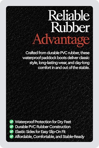 Image of HORZE Bonn Kids Rubber Horse Riding Boots, Waterproof Paddock Shoes | Kids Riding Boots for Girls and Boys, Comfortable Equestrian Boots, Strong Grip for Lessons, Daily Stable Activities, Show