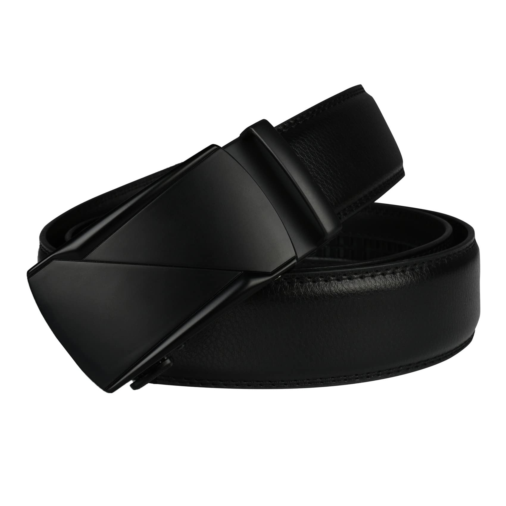 JOJOJ Cinturón de Cuero Genuino Hombres Cinturón Casual Ajustable for Hombres(Black 1)