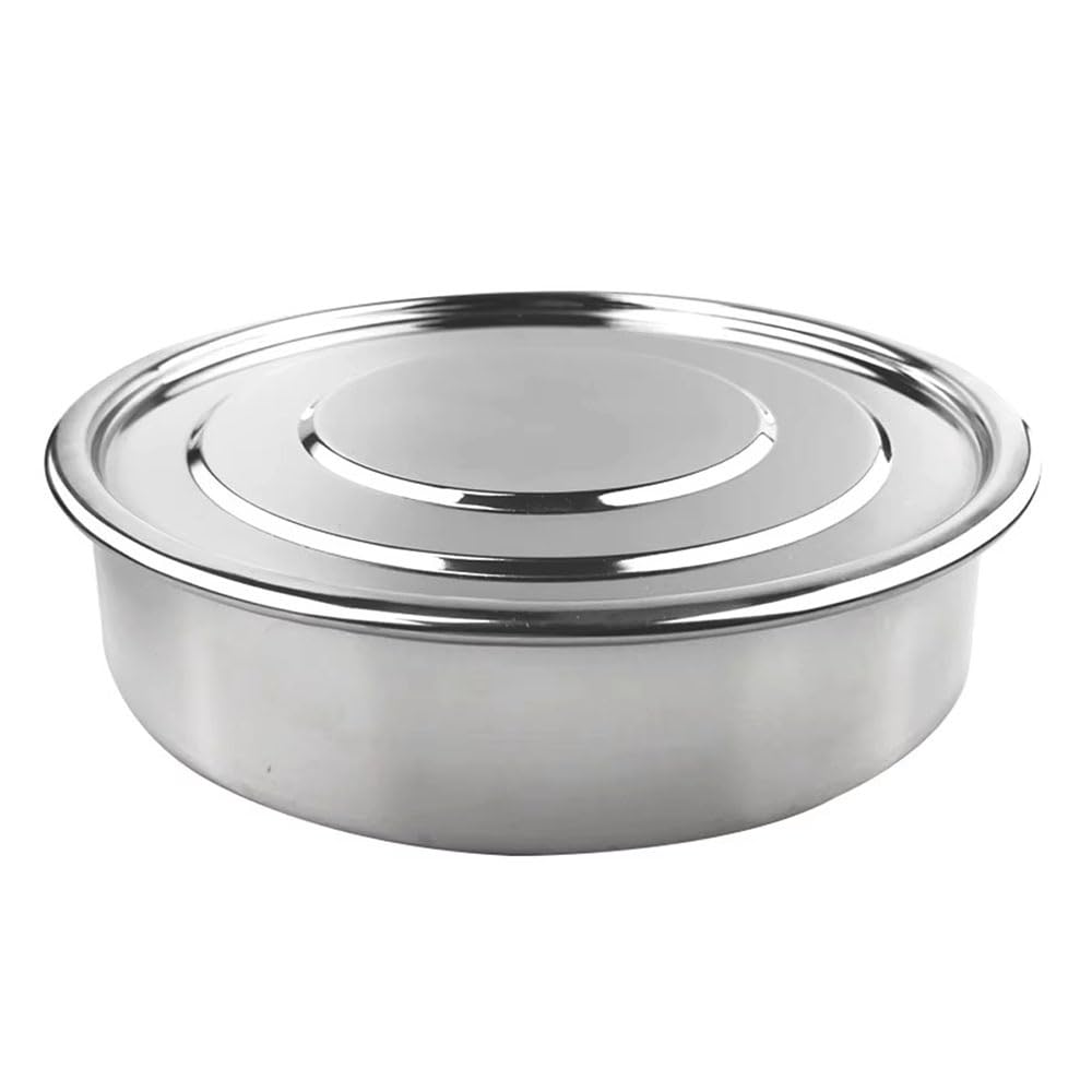 Tamis Rond En Acier Inoxydable 304, Trous De 1 À 50 Mm, For La Cuisine, La Pâtisserie, Les Haricots, Les Fruits, Design Sans Couture, Durable Et Facile À Nettoyer (10 Cm, 1 Pièce)(Bottom and Lid)