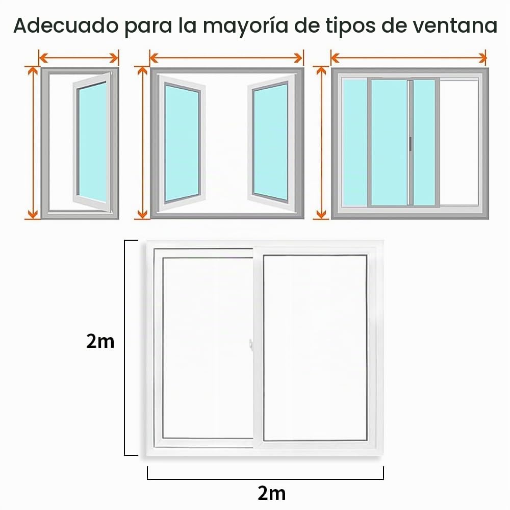 Película térmica para Aislamiento de Ventanas de PVC, lámina Aislante Transparente,Aislante Termico Ventanas para protección contra el frío(200x200 cm)