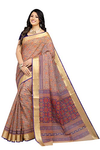 Image of RANI SAAHIBA Women's Bhagalpuri Art Silk Saree With Blouse Piece