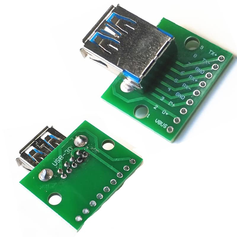 fengpeng 2/5/10PCS USB A-Type 3.0 Female Socket to DIP PCB Board Pitch 2.54MM USB-3. Jack Plug Connector Converter Adapter(10PCS)