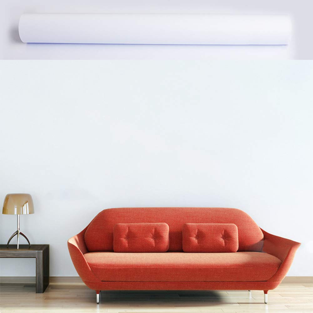 LaCheery Papel Pintado Autoadhesivo Blanco Mate Vinilo Adhesivo Pared Dormitorio 60cm x 800cm Papel Pintado Pared Salon Moderno Impermeable Vinilo Adhesivo Muebles Blanco para Habitacion Baño