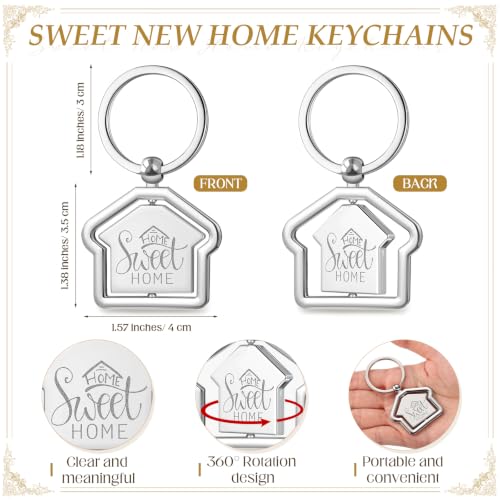 Image of Sweet Home Keychain Estate Agent Gifts | New Home Keychains Bulk Housewarming Gifts for Guests House Shaped Keychain Estate Agent Supplies Housekeeping Party Favors