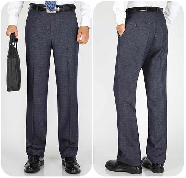 SevenBoy Men's Dress Pants Slim Fit Flat Trousers Regular Fit Business Suit Pants4