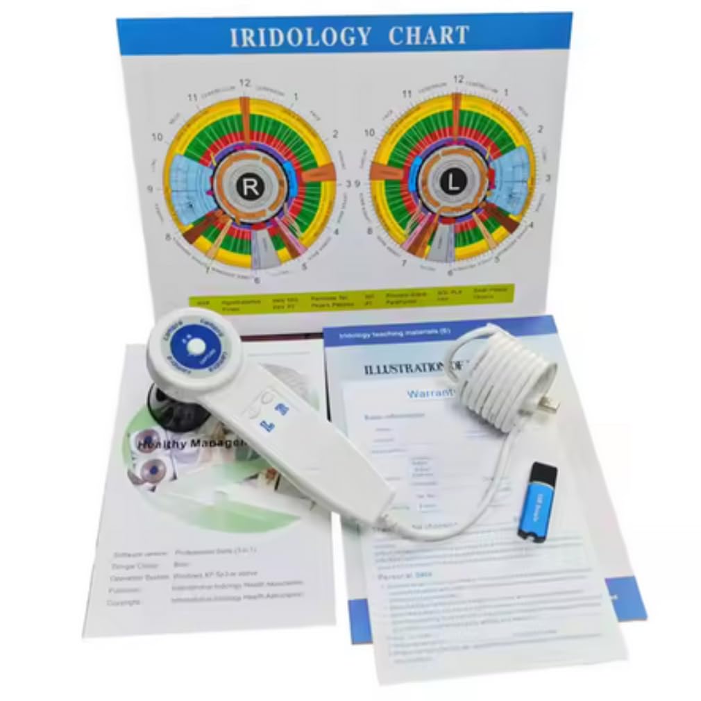 5.0 MP USB Iridology Camera Analyzer, Iris Analysis Camera, High Resolution Ccd USB Iriscope Eye Iridology Camera, HD 30x Iris Lens Analysis English Pro Iris Software