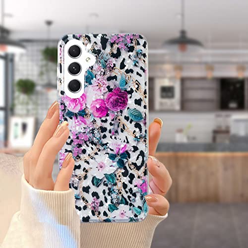 Mjuk TPU stötsäker skal med leopard- och blommönster för Samsung S20 FE