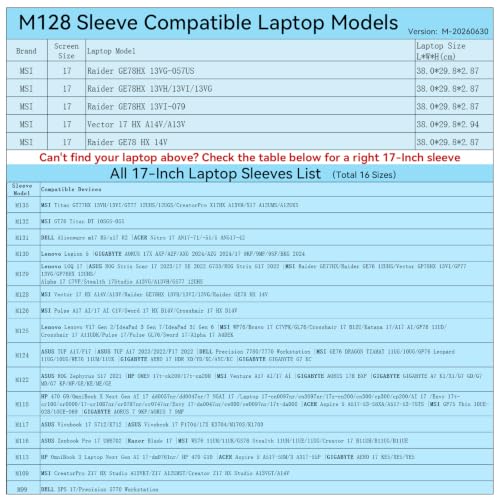 Image of Smatree M128 Hard Protective 17 inch Laptop Sleeve Case for MSI /Raider | Compatible for MSI Vector 17 HX A14V /A13V, for Raider GE78HX 13VG-057US /13VH /13VI /13VG /14V(X8327)