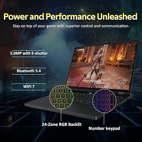 Image of Lenovo Legion Pro 5 16 inch WQXGA 165Hz Gaming Laptop, Intel Ultra 9 275HX, 64GB RAM, 5TB Storage(4TB SSD+1TB Docking Station), GeForce RTX 5070, 24-Zone RGB Backlit Keyboard, WiFi 7, Win 11 Pro, Black