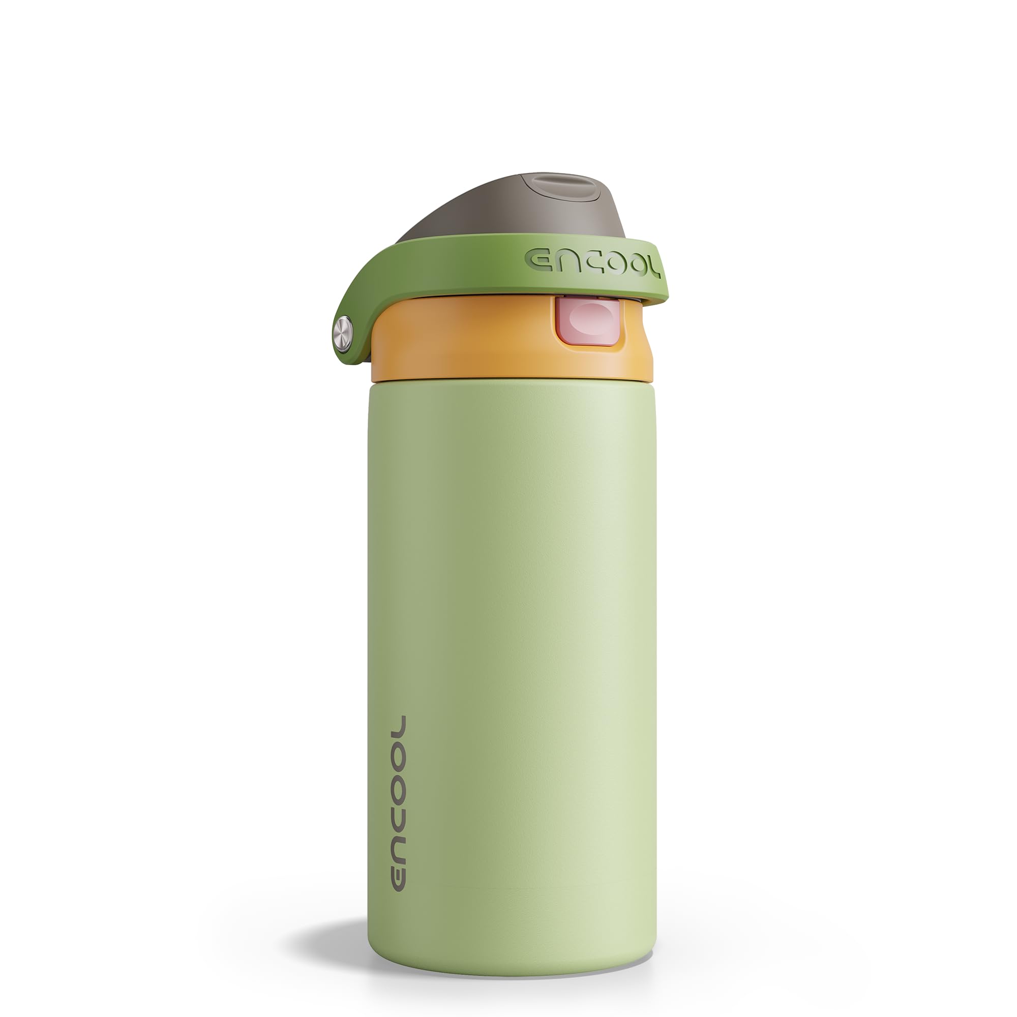 Encool Insulated Stainless Steel Water Bottle with Straw - Leak Proof Sports Water Bottle for School, Travel, Keeps Cold All Day, One-Touch Flip Lid, BPA-Free, 18 oz, Sage Green โ image 1