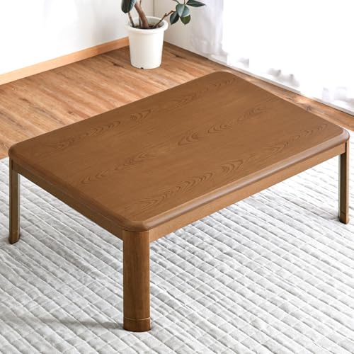 タンスのゲン こたつテーブル 長方形 【速暖2秒！600Wハロゲンヒーター】 手元コントローラー 家具調 120 ×80cm 木目 UV塗装 継ぎ脚 ブラウン 68140094(105339)のサムネイル