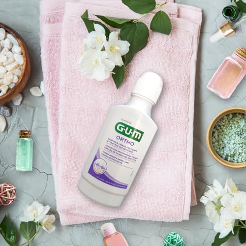 GUM ORTHO Mundspülung | speziell für Zahnspangenträger | reduziert Plaquebildung | stärkt den Zahnschmelz | alkoholfrei | Pfefferminzgeschmack | 12 x 300 – Bild 4