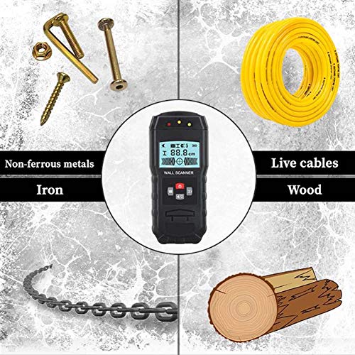 Abuycs Digital Stud Finder Sensor Wall Scanner, 3 in 1 Multifunctional Electronic Wall Scanner Handheld Wall Detector LCD Display & Sound Warning for Iron, Metal, Wood, Live AC Wires, Studs Detection