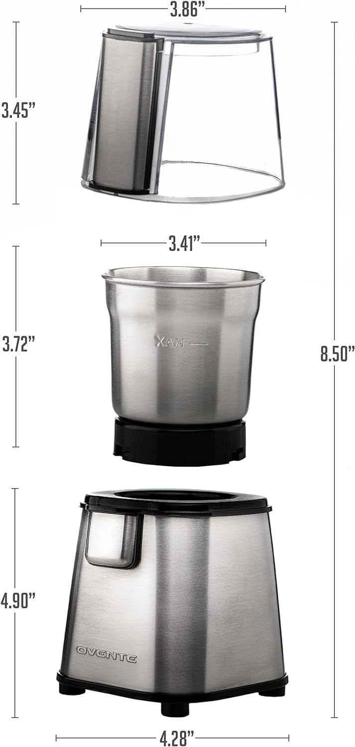 Cuenco de acero inoxidable con 4 cuchillas, 2.1 onzas, accesorio para molinillo fácil de limpiar para molinillo de café CG620, molienda perfecta para granos de café, especias, nueces y más. 7