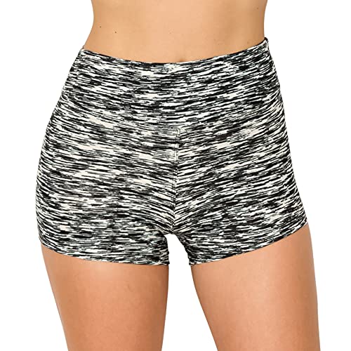 Image of ALWAYS Women Workout Yoga Shorts - Premium Soft Solid Stretch Cheerleader Running Dance Volleyball Short Pants Space Dye Blue XS
