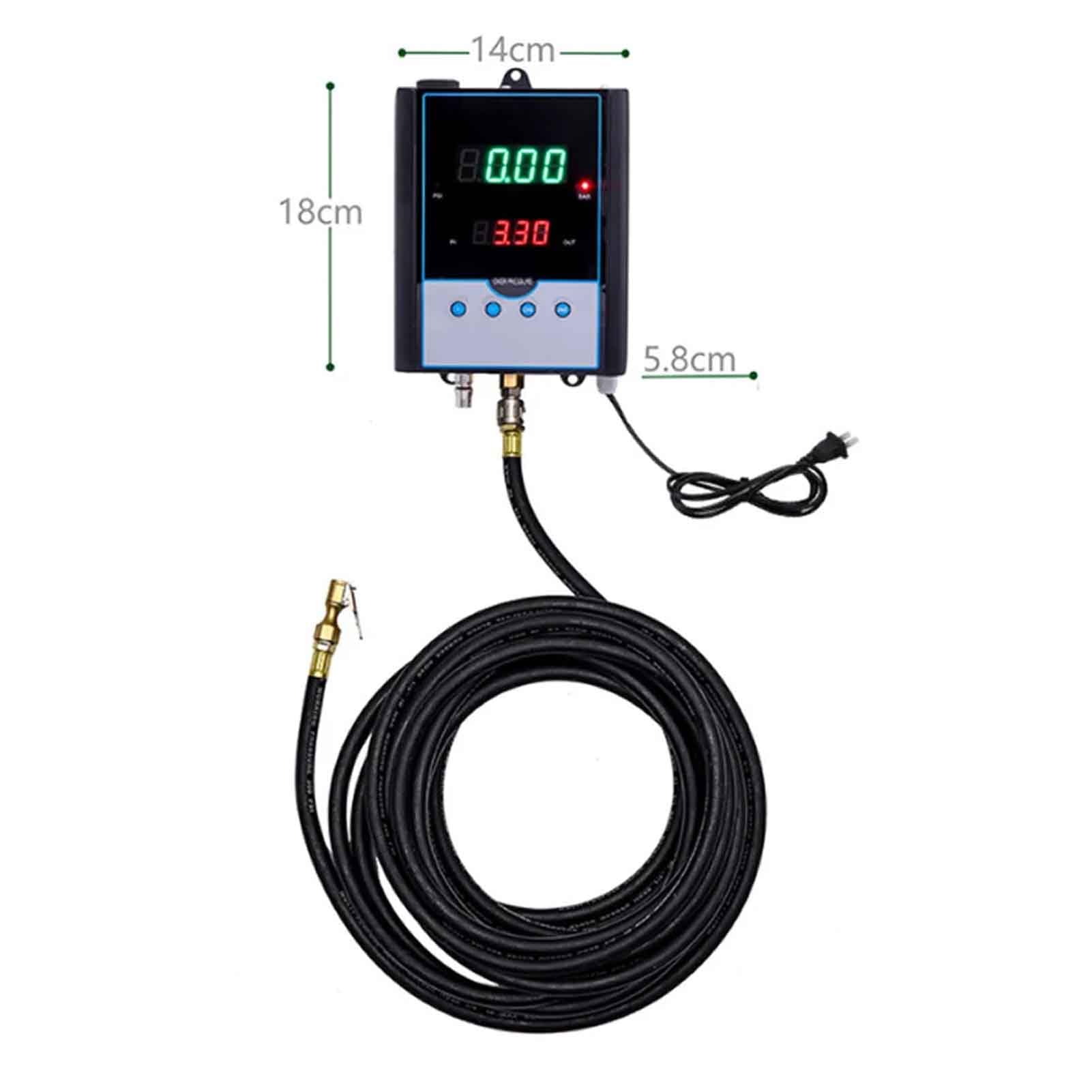 Toplionace Inflador de Presión Preestablecido de Neumáticos Completamente Automático AC220V Medidor de Presión de Neumáticos de Alta Precisión Pantalla Digital (Montaje en Pared)