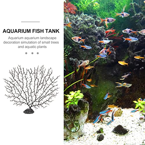 Image of Ipetboom Simulated Tree Adornment Aquarium Decorative Water Plant Figurine for Fish Tank Decoration 9.84X8.26X1.77 Inch Realistic Resin Aquarium Ornament