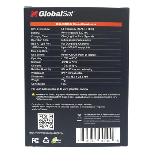 Image of GlobalSat DG-388A GPS Data Logger, Made in Taiwan