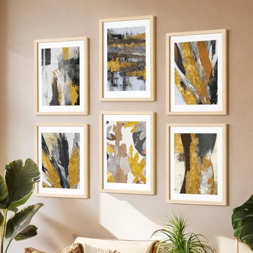 Image of NoWorries Wall decor Paintings for living room - Premium Modern art Wall Poster Paintings for Home Decoration (Pattern-Minimal art) Set of 6 (17x25 inches, ART ATTACK-3)