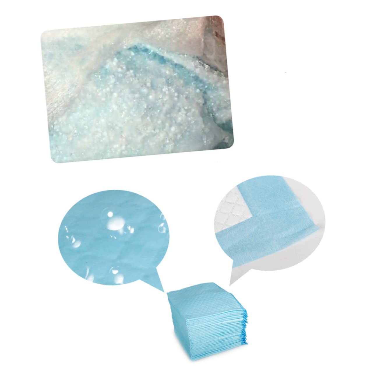 Amosfun Verdickte Hundewindelunterlage 100 Stück S Größe 33x45cm aus Vliesstoff Wasserabsorbierende und Praktische Welpenunterlagen für Indoor und Outdoor