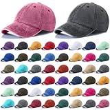Yahenda 50 Pcs Vintage Washed Baseball Caps Bulk Baseball Caps Unisex Trucker Dads Hat Adjustable Distressed Baseball Hat for Men Women Multicolor