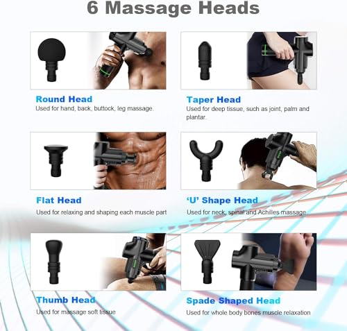 Massagepistole, Massagepistole Massagegerät bis zu 4800U/min Massage Pistole, Muskel Massage Gun Muskelmassagegerät (Schwarz) – Ansicht 2