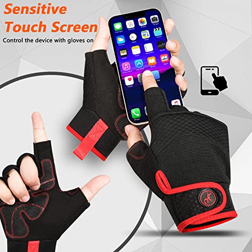 MOREOK-Work-Gloves-Half-Finger-Gardening-Gloves-for-MenWomen-Strengthen-Palm-Protection-Protective-Utility-Gloves