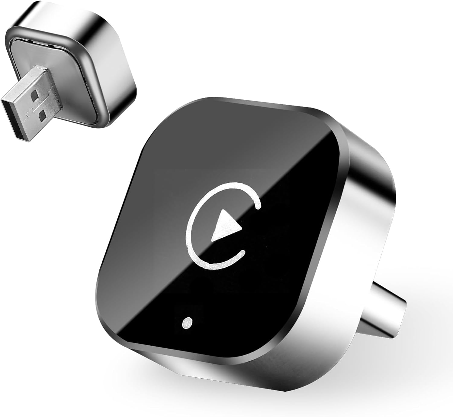 Wireless CarPlay Adapter, 2-in-1 Mini CarPlay & Android Auto Wireless Adapter, Plug & Play, Mini USB Design, Auto Connect, Car Accessories, Car Play Compatible with iPhone & Android Obsidian