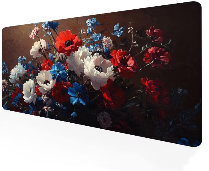 Grand Tapis Souris Fleur pour Accessoire Bureau Travail