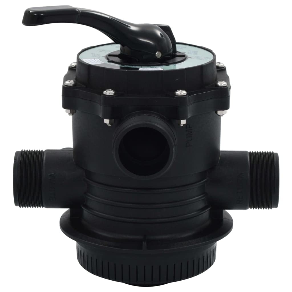 vidaXL Válvula de filtro de arena reutilizable de 1,5 pulgadas ABS 6 Vías con montaje alto válvula piscina 6 funciones