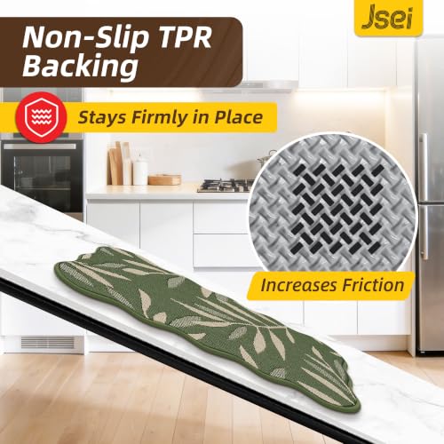 2-Pk JSEI 3D Leaf Scalloped Kitchen Rug Set: 17"x30" + 17"x60" $18, 17"x30" + 17"x48" - image 6