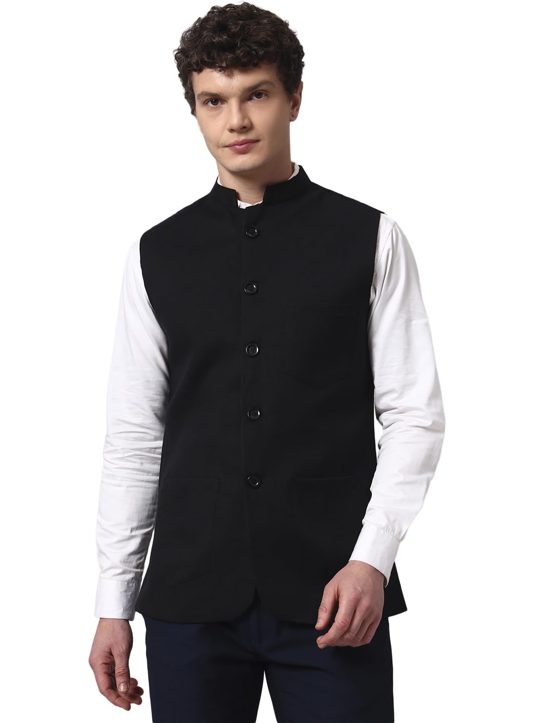 nature craft Men’s Cotton Blend Nehru Jacket | Slim Fit Self-Design Modi Jacket with Mandarin Collar & Pockets-picture-25