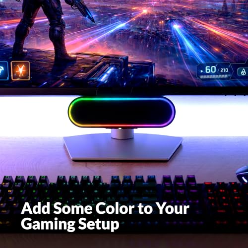 Image of Cyber Acoustics USB Speaker Bar with LED Lights (CA-2890GX) - USB Powered Speaker Bar for PC and Mac, Dynamic LED Lights Sync to Music, Clamps to Monitors up to 1.5 Inches, Great for Music and Gaming