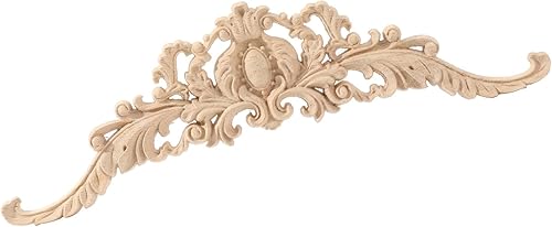 Vista 60 de Long Wood Appliques - DIY Wooden Carved Onlays for Bed, Door, Cabinet & Wardrobe Decoration (4PC, 20x5cm/7.8"x1.9")