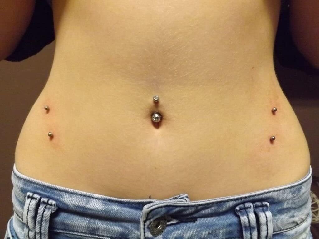 VCMART 14g 12mm & 14mm Navel Ring - Surgical Steel Belly Rings in Silver, Pink & Green for Women - Long Bar Belly Button Piercing Jewelry - Image 3