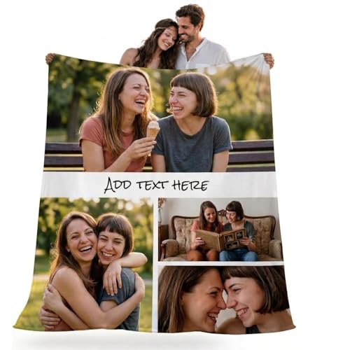 Custria Ship Next Day Custom Blanket with Picture Text Logo Customable Blanket Customized Blankets...