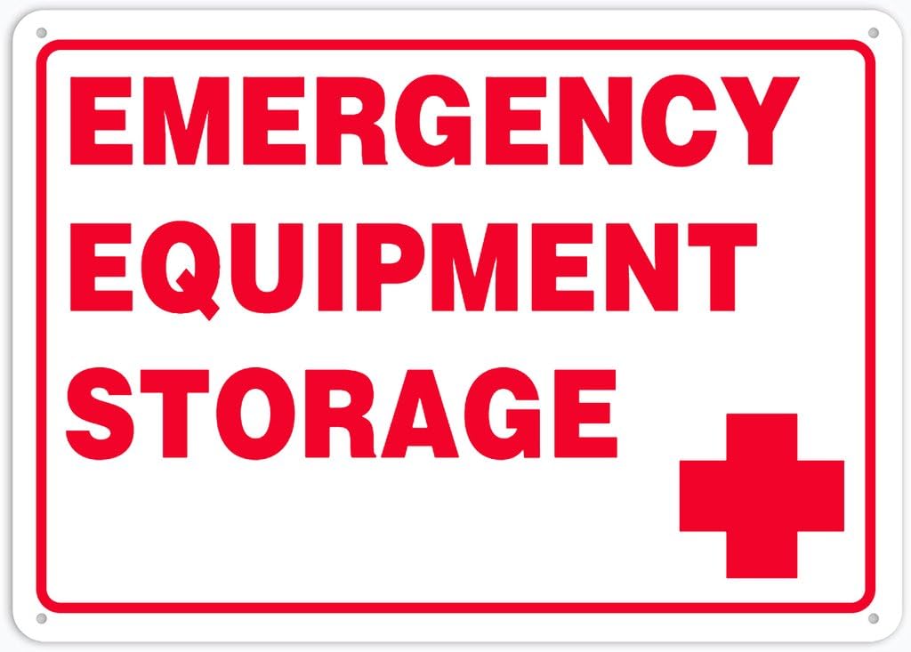 8"x12" Aluminum Metal Sign - Emergency Equipment Storage - For Home, Bar, Club, Kitchen, Restaurant Wall Decor