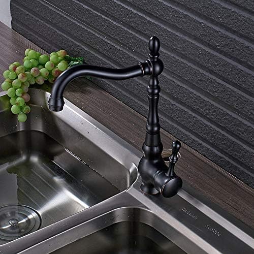 Mélangeurs eau chaude et froide noirs pivotants | Robinetterie polyvalente évier et vasque de bain