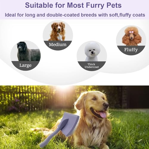 Cepillo ergonómico para mascotas perros y gatos con mango antideslizante azul 6