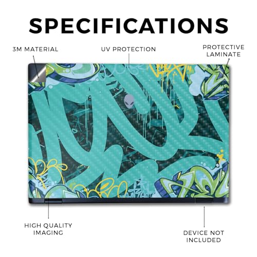 Image of Carbon Fiber Laptop Skin Compatible with Alienware M16 R2 (2024) - CyanTag - Premium 3M Vinyl Protective Wrap Decal Cover - Easy to Apply | Crafted in The USA by MightySkins