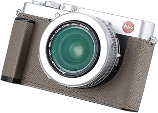 SIUTATDSH Camera Half Case for Leica D-LUX7,Vintage Metal Genuine Leather Instant Camera Protective Cases Stylish Portable Shockproof (Gray)