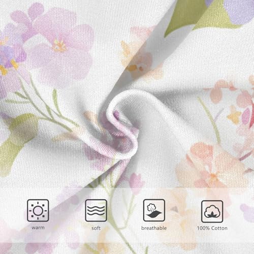 KLL Lilac and Pink Flowers Toddler Boy Comfort Briefs Underwear Breathable Children Undies3