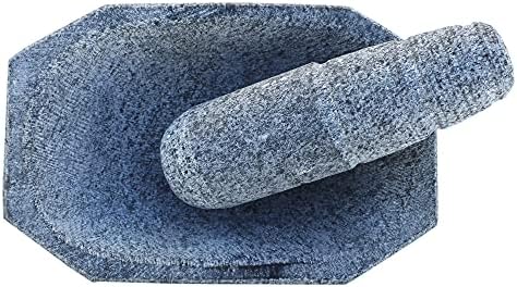 MYNAKSHA Mortar and Pestle Set Stone, Grey, 7inch (10 in)