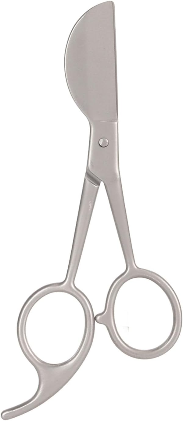 Applique Scissors Stainless Steel Duckbill Blade with Offset Handle DIY Carpet Shears Sandblasting for Embroidery Knitting Sewing