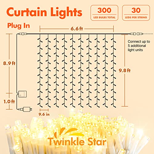 Twinkle star 300 led window curtain string light for christmas wedding party home garden bedroom outdoor indoor wall decoration 2 Twinkle star 300 led window curtain string light for christmas wedding party home garden bedroom outdoor indoor wall decoration - image 3
